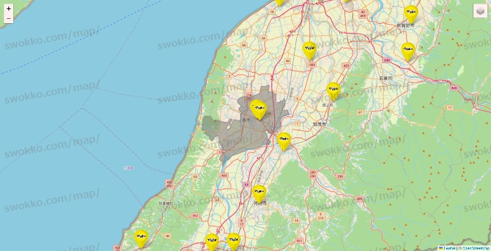 新潟県のマツモトキヨシの店舗地図