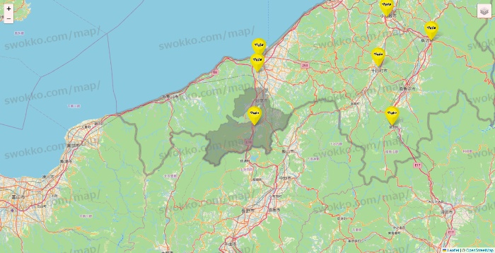 新潟県のマツモトキヨシの店舗地図