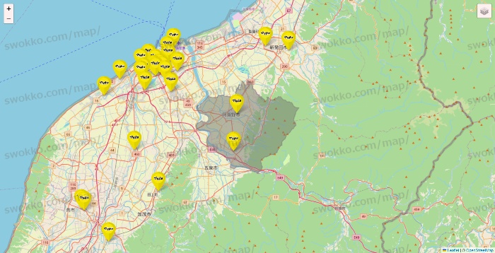 新潟県のマツモトキヨシの店舗地図