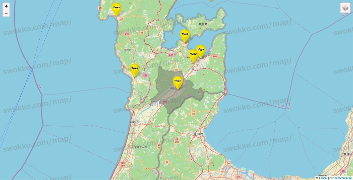 石川県のマツモトキヨシの店舗地図