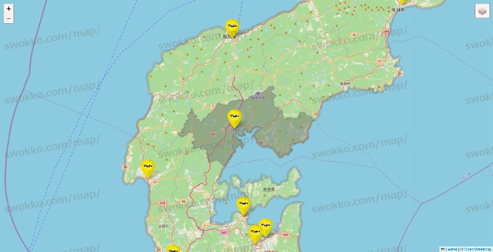 石川県のマツモトキヨシの店舗地図