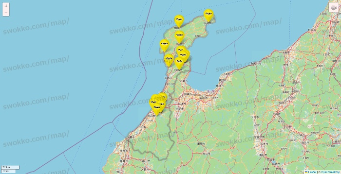 石川県のマツモトキヨシの店舗地図