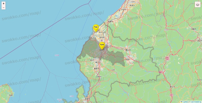福井県のマツモトキヨシの店舗地図
