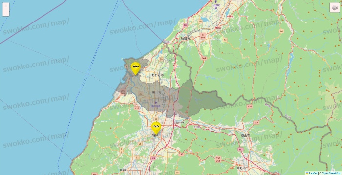 福井県のマツモトキヨシの店舗地図