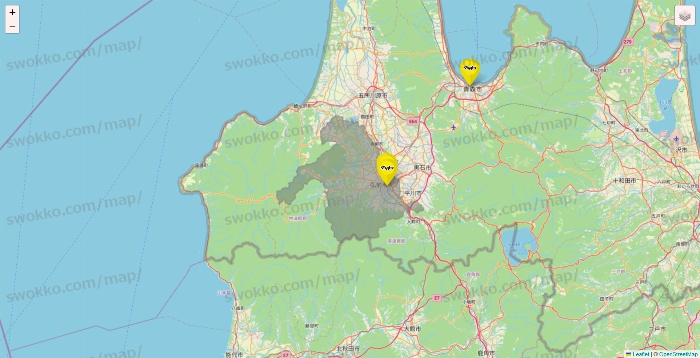 青森県のマツモトキヨシの店舗地図