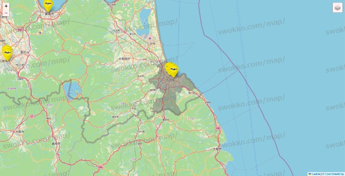 青森県のマツモトキヨシの店舗地図