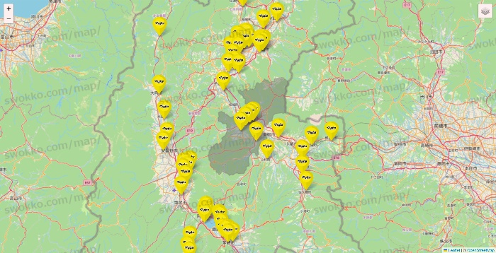 長野県のマツモトキヨシの店舗地図