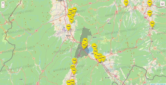 長野県のマツモトキヨシの店舗地図