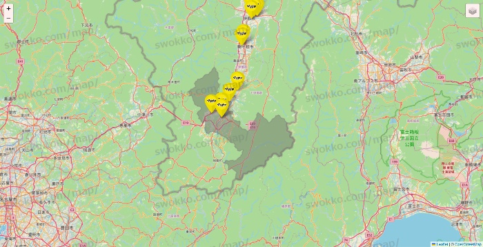 長野県のマツモトキヨシの店舗地図