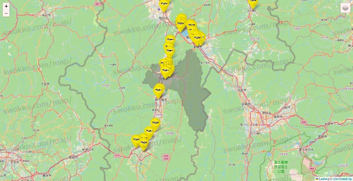 長野県のマツモトキヨシの店舗地図