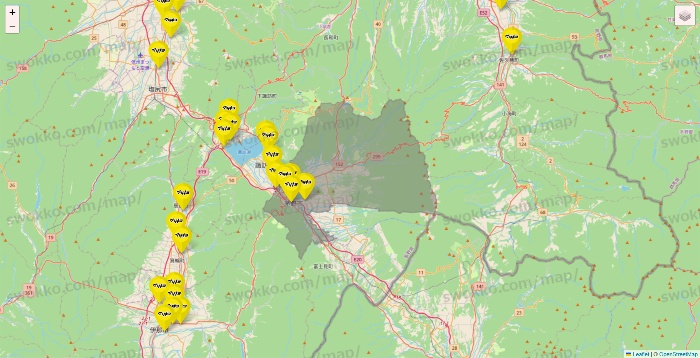 長野県のマツモトキヨシの店舗地図