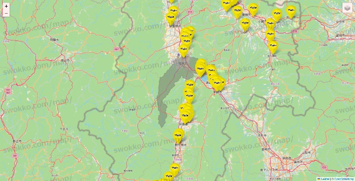 長野県のマツモトキヨシの店舗地図