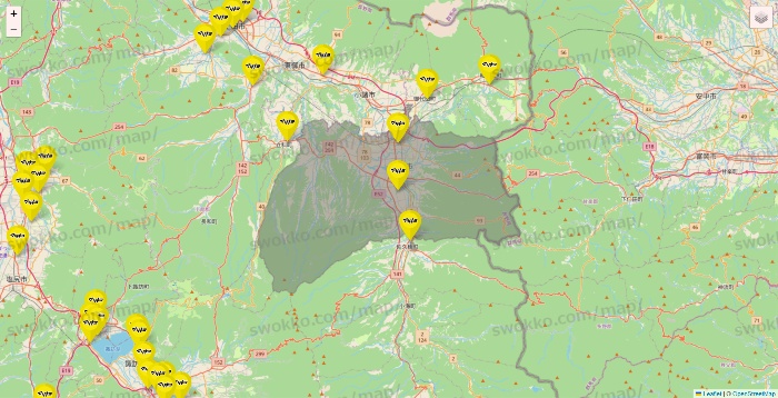 長野県のマツモトキヨシの店舗地図