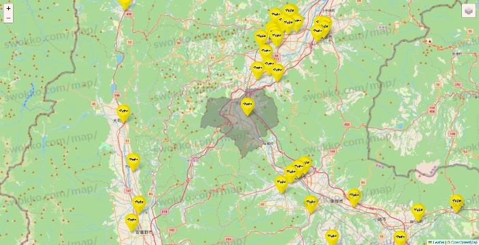 長野県のマツモトキヨシの店舗地図