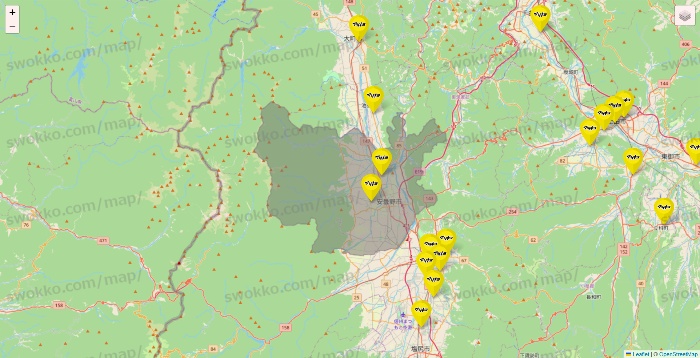 長野県のマツモトキヨシの店舗地図