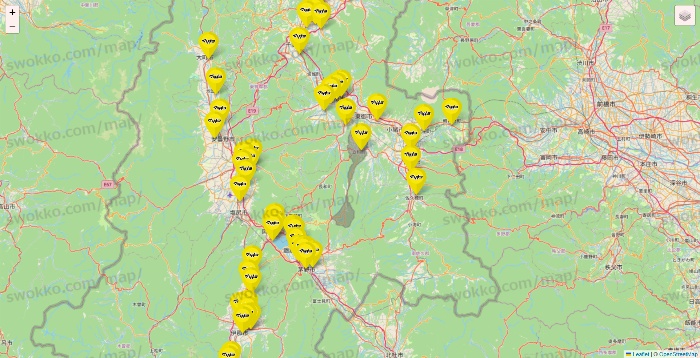 長野県のマツモトキヨシの店舗地図