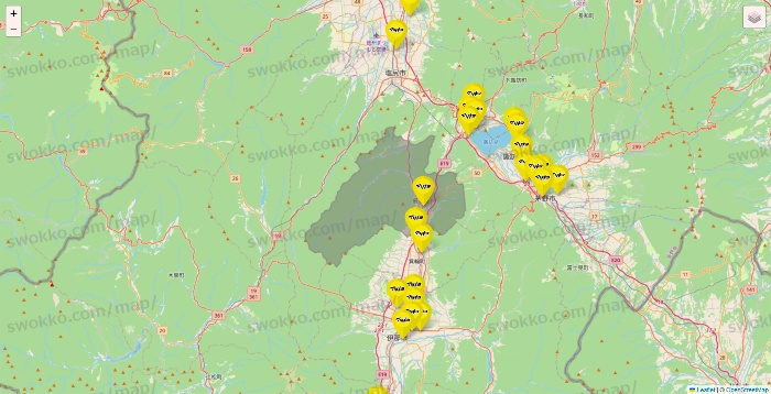長野県のマツモトキヨシの店舗地図