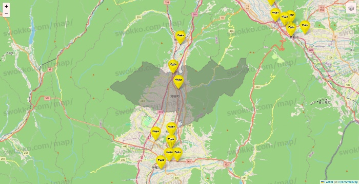 長野県のマツモトキヨシの店舗地図