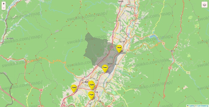 長野県のマツモトキヨシの店舗地図