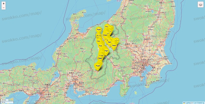 長野県のマツモトキヨシの店舗地図