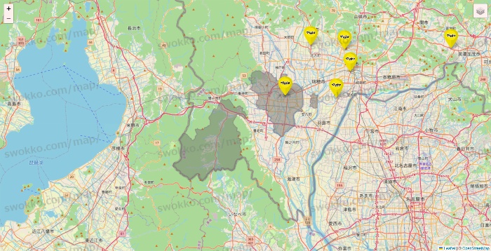 岐阜県のマツモトキヨシの店舗地図