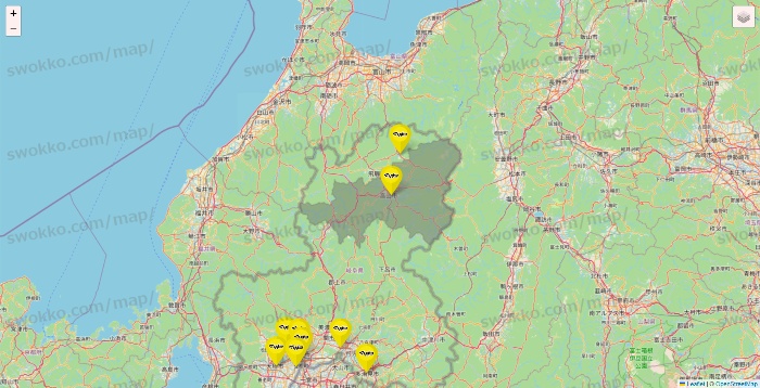 岐阜県のマツモトキヨシの店舗地図