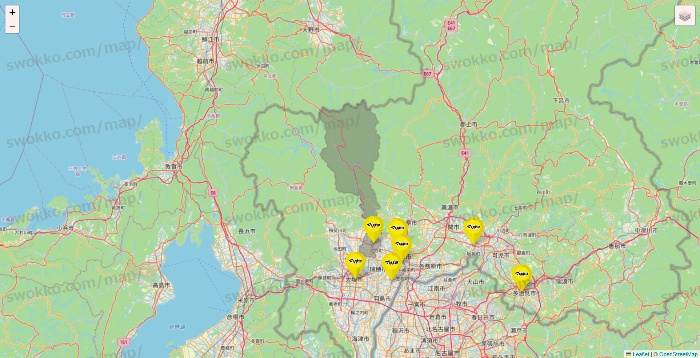 岐阜県のマツモトキヨシの店舗地図