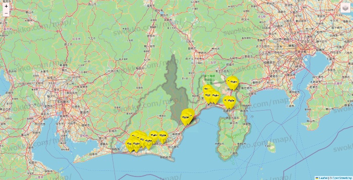 静岡県のマツモトキヨシの店舗地図