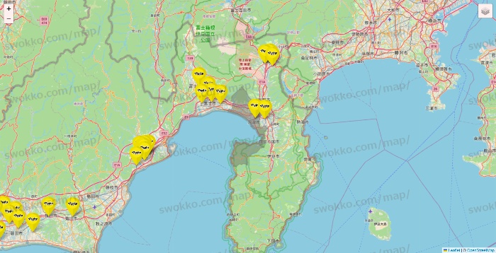 静岡県のマツモトキヨシの店舗地図
