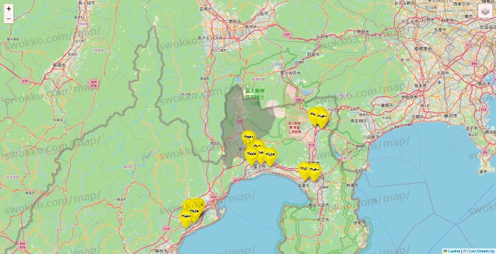 静岡県のマツモトキヨシの店舗地図