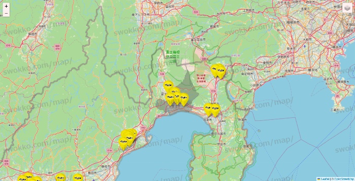 静岡県のマツモトキヨシの店舗地図