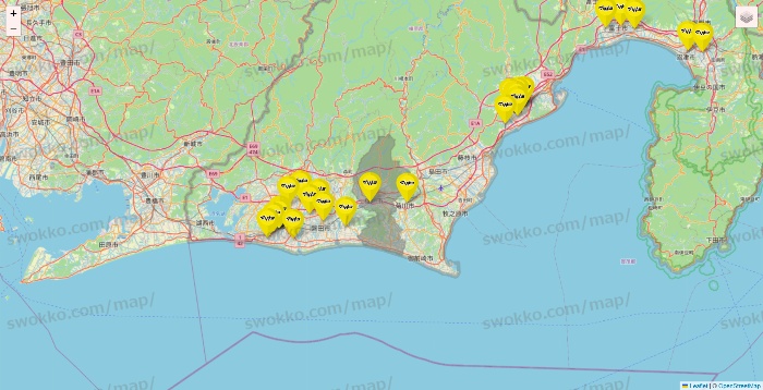 静岡県のマツモトキヨシの店舗地図