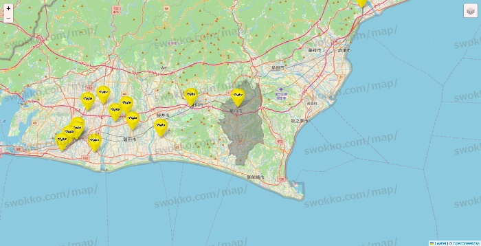 静岡県のマツモトキヨシの店舗地図