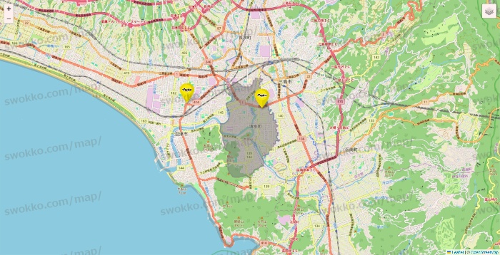 静岡県のマツモトキヨシの店舗地図