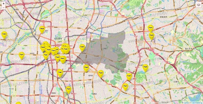 愛知県のマツモトキヨシの店舗地図
