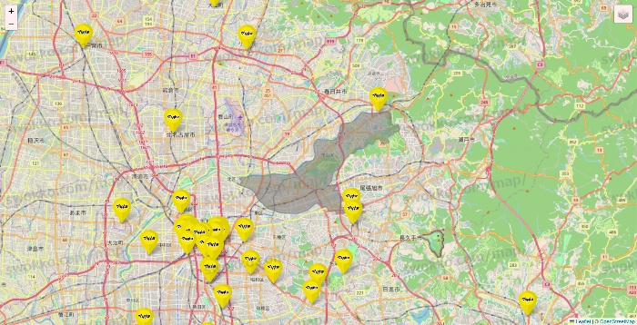 愛知県のマツモトキヨシの店舗地図