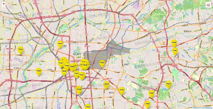 愛知県のマツモトキヨシの店舗地図