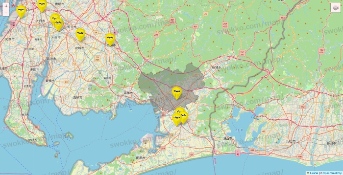 愛知県のマツモトキヨシの店舗地図