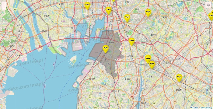 愛知県のマツモトキヨシの店舗地図