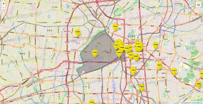 愛知県のマツモトキヨシの店舗地図