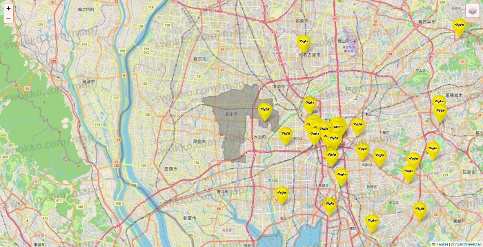 愛知県のマツモトキヨシの店舗地図