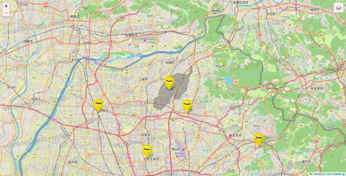 愛知県のマツモトキヨシの店舗地図
