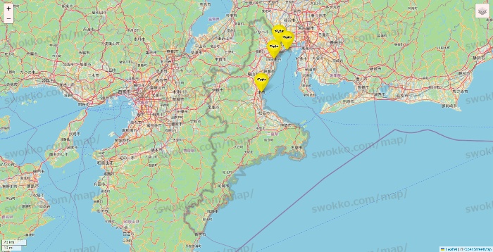 三重県のマツモトキヨシの店舗地図