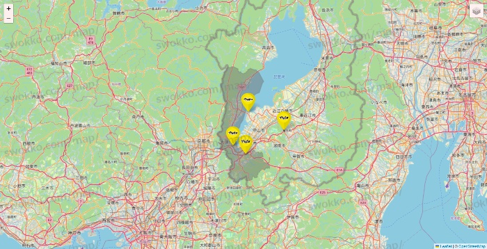 滋賀県のマツモトキヨシの店舗地図