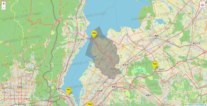滋賀県のマツモトキヨシの店舗地図