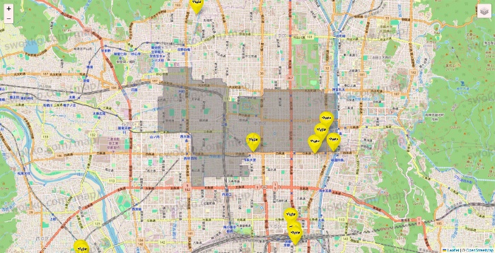 京都府のマツモトキヨシの店舗地図