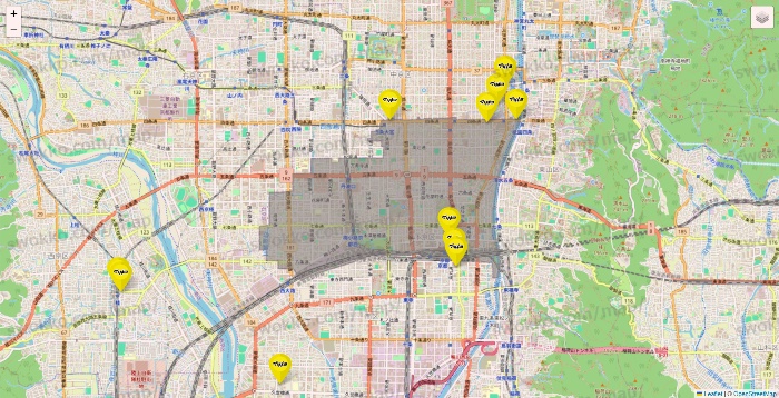 京都府のマツモトキヨシの店舗地図