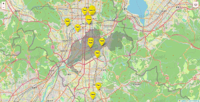 京都府のマツモトキヨシの店舗地図