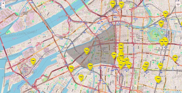 大阪府のマツモトキヨシの店舗地図
