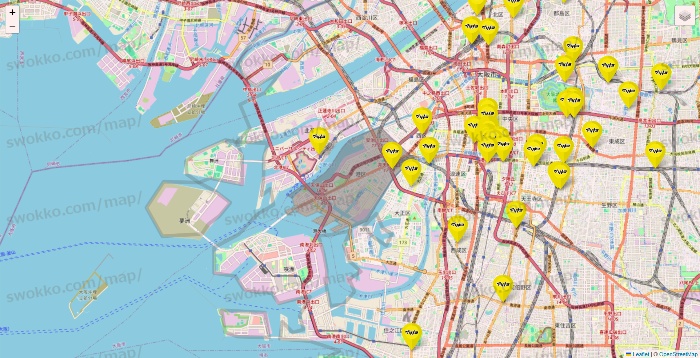 大阪府のマツモトキヨシの店舗地図